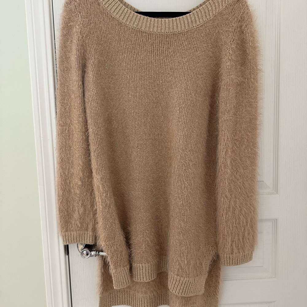 Bundled Only 💕 Bebe Tan Crew Neck Sweater with Fluffy Texture